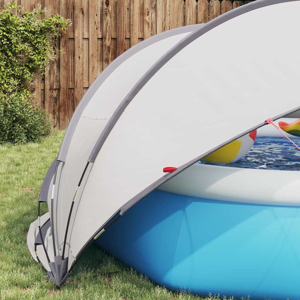 Pool-Dome Grau und Orange 336 x 322 x 160 cm
