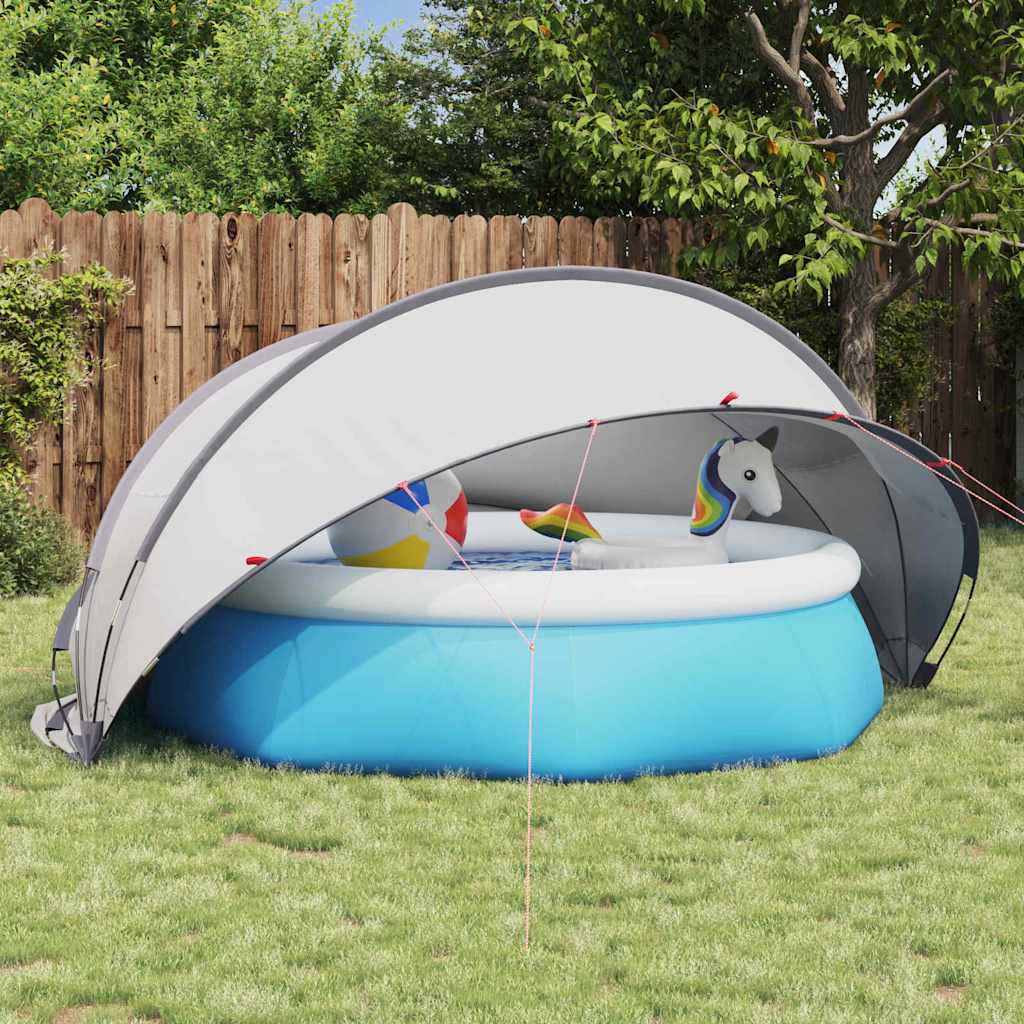 Pool-Dome Grau und Orange 336 x 322 x 160 cm