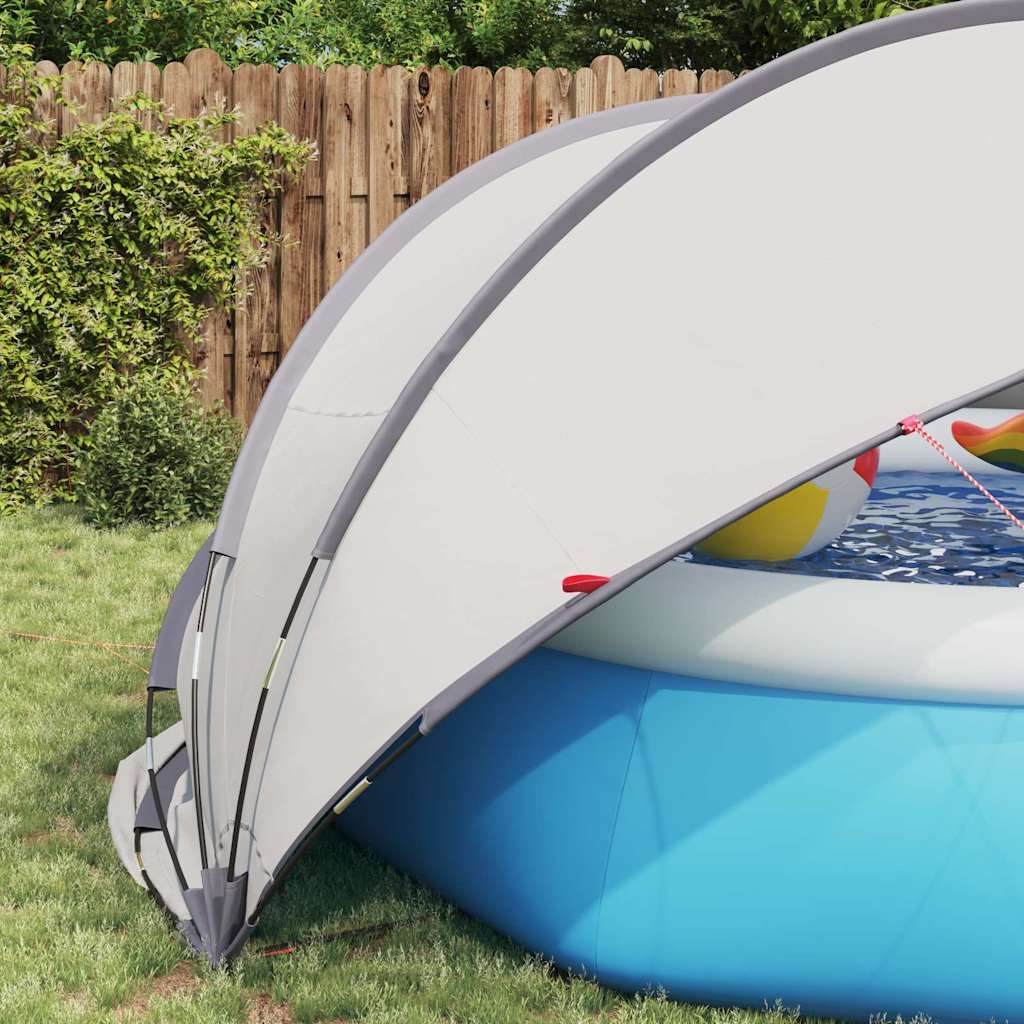Pool-Dome Grau und Orange 405 x 405 x 192 cm