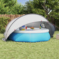 Pool-Dome Grau und Orange 405 x 405 x 192 cm