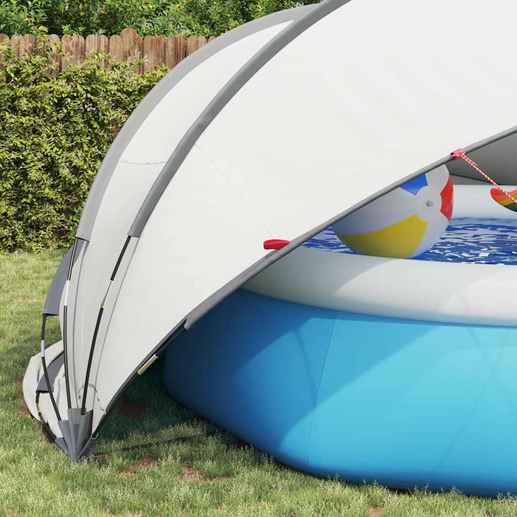Pool-Dome Grau und Orange 430 x 430 x 210 cm
