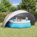 Pool-Dome Grau und Orange 500 x 500 x 236 cm