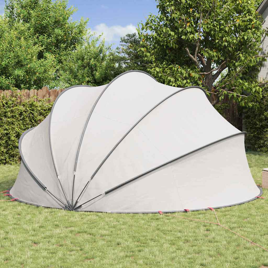 Pool-Dome Grau und Orange 500 x 500 x 236 cm