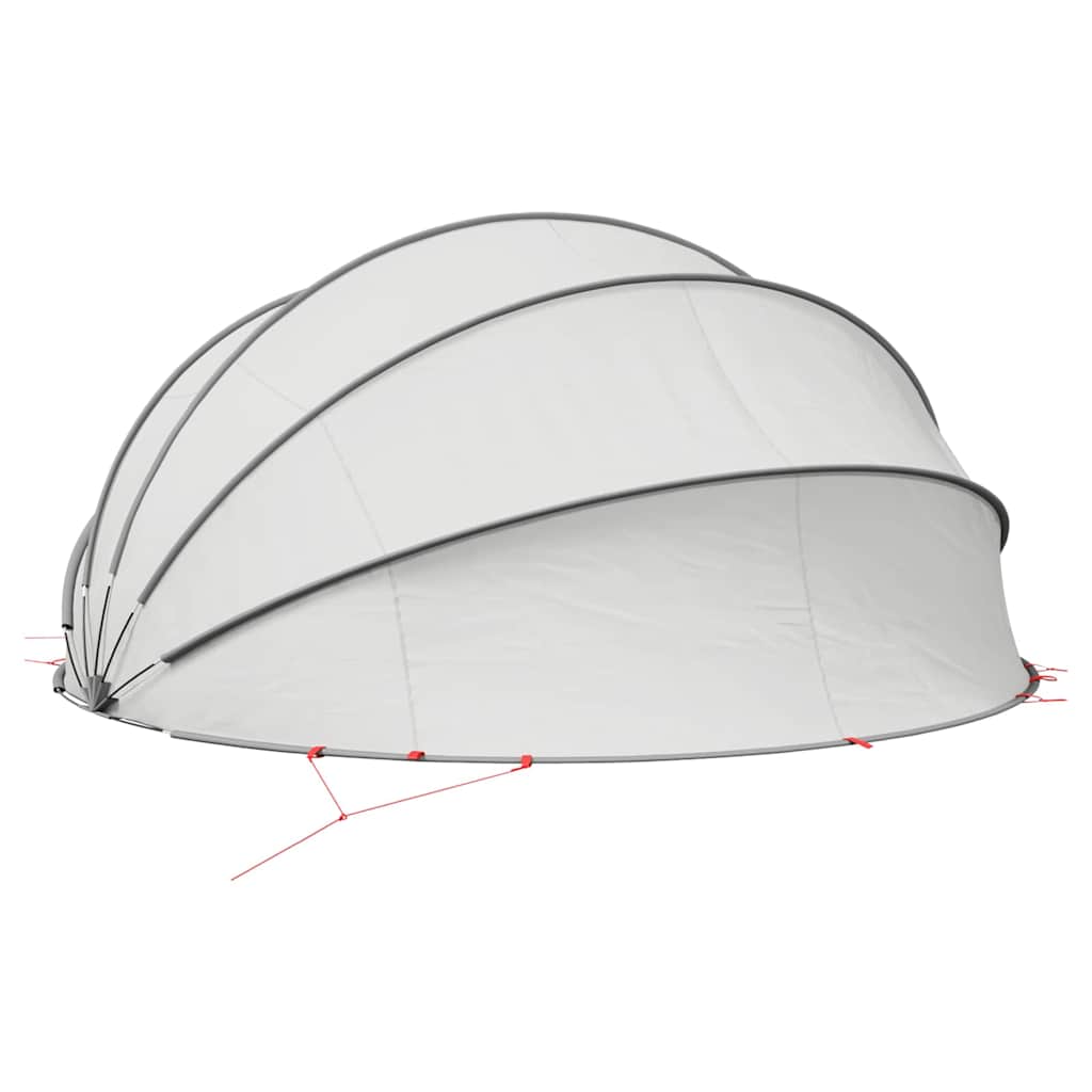 Pool-Dome Grau und Orange 500 x 500 x 236 cm