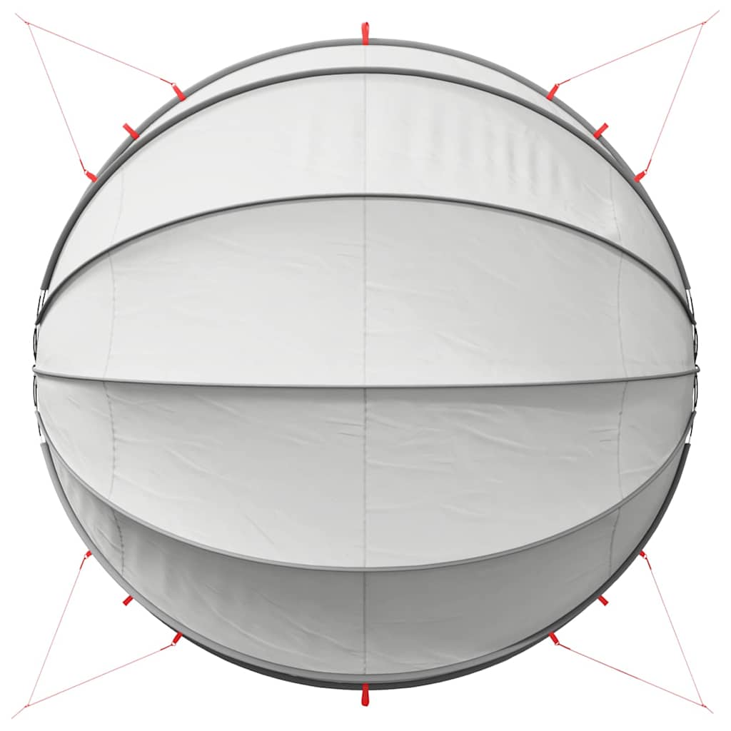 Pool-Dome Grau und Orange 500 x 500 x 236 cm