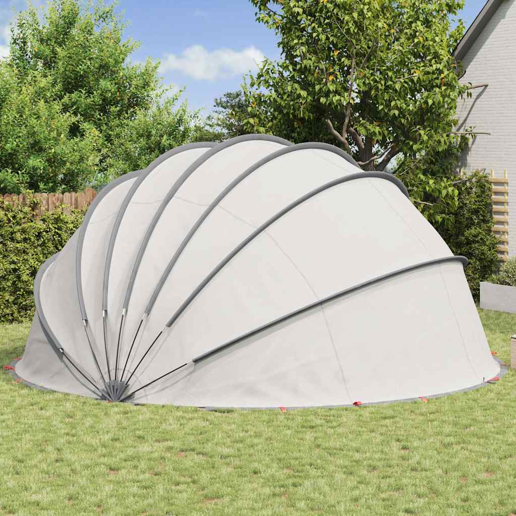 Pool-Dome Grau und Orange 592 x 590 x 275 cm