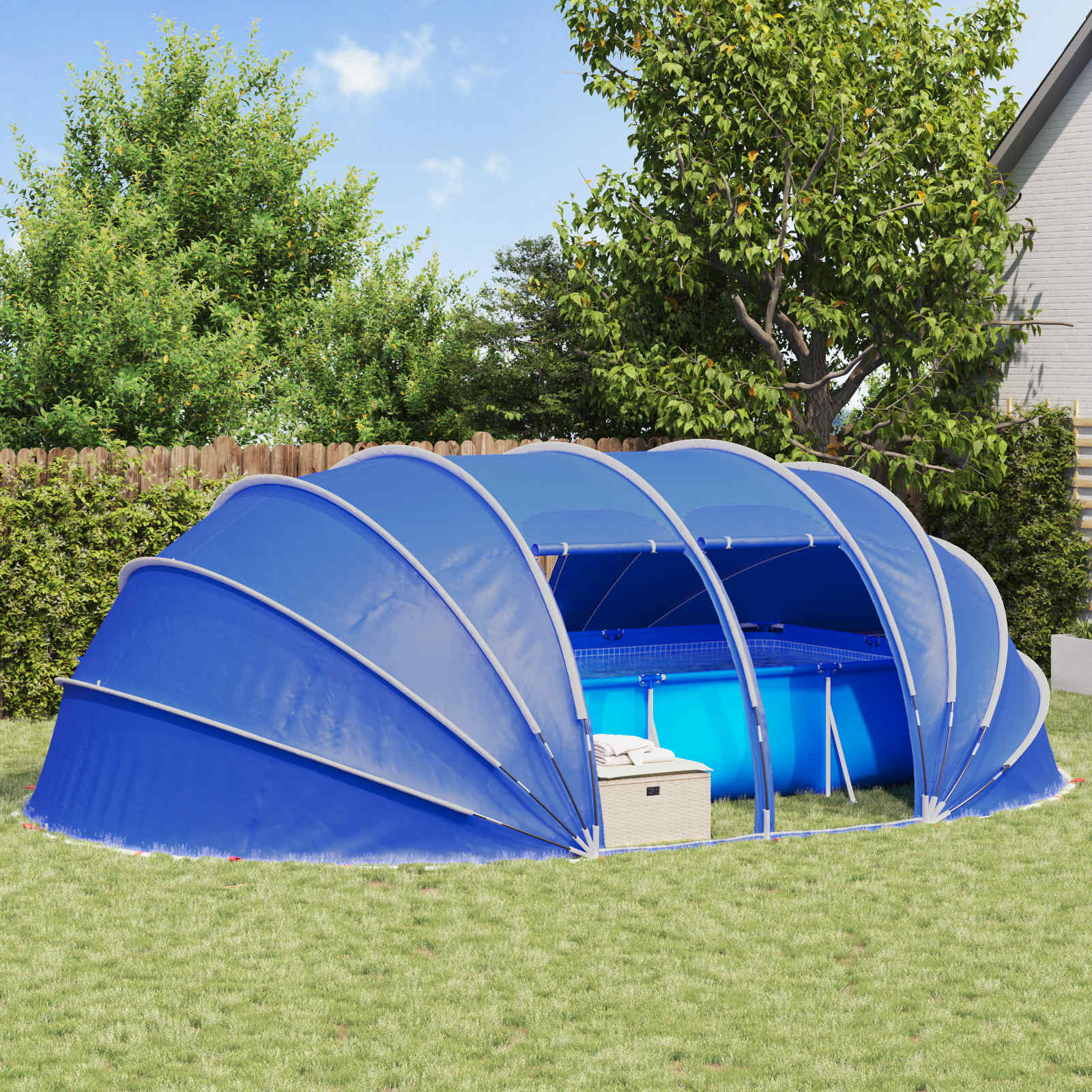 Poolzelt Kuppel Grün 538 x 440 x 204 cm
