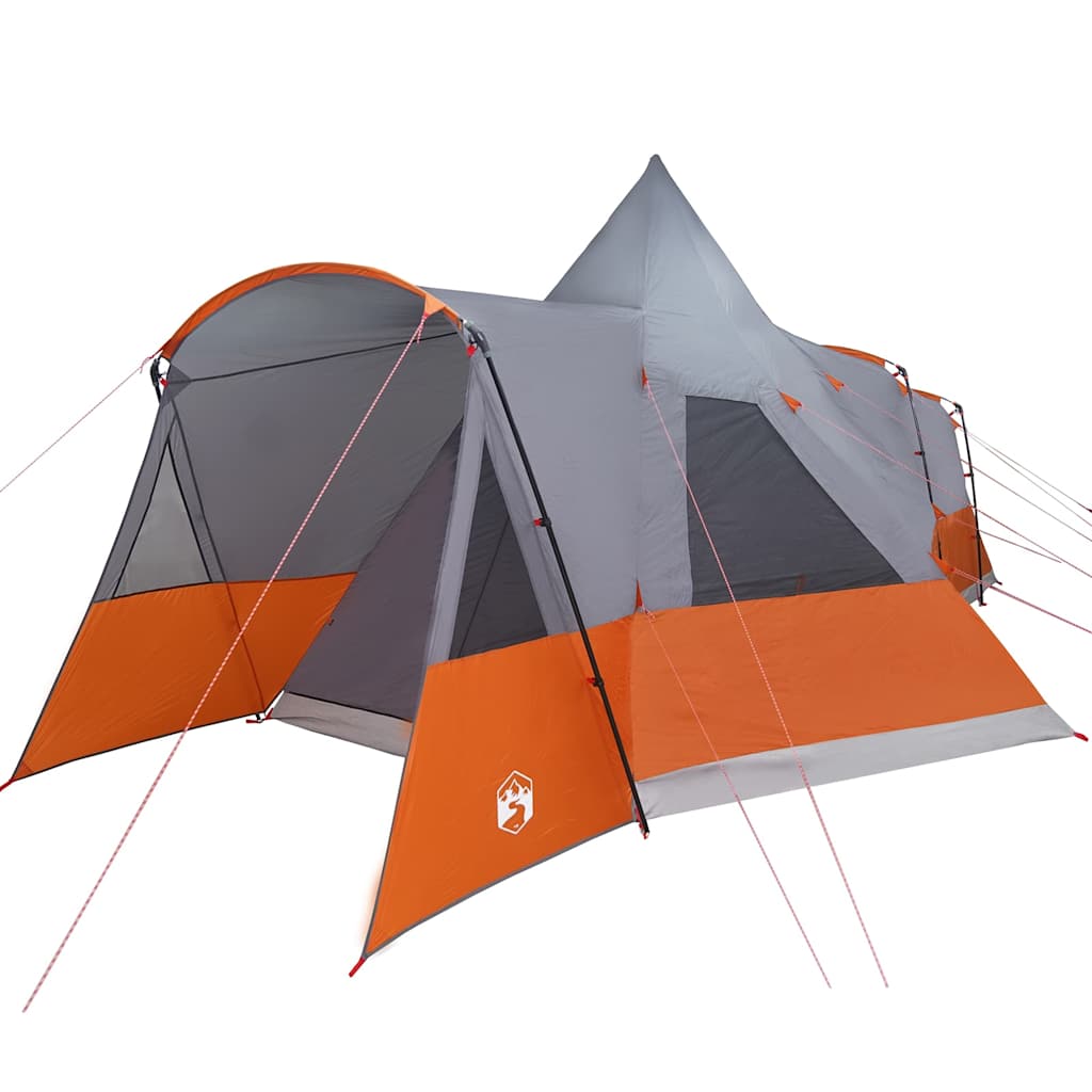 Teepee Zelt für 8 Personen Grau und Orange 720 x 465 x 295 cm
