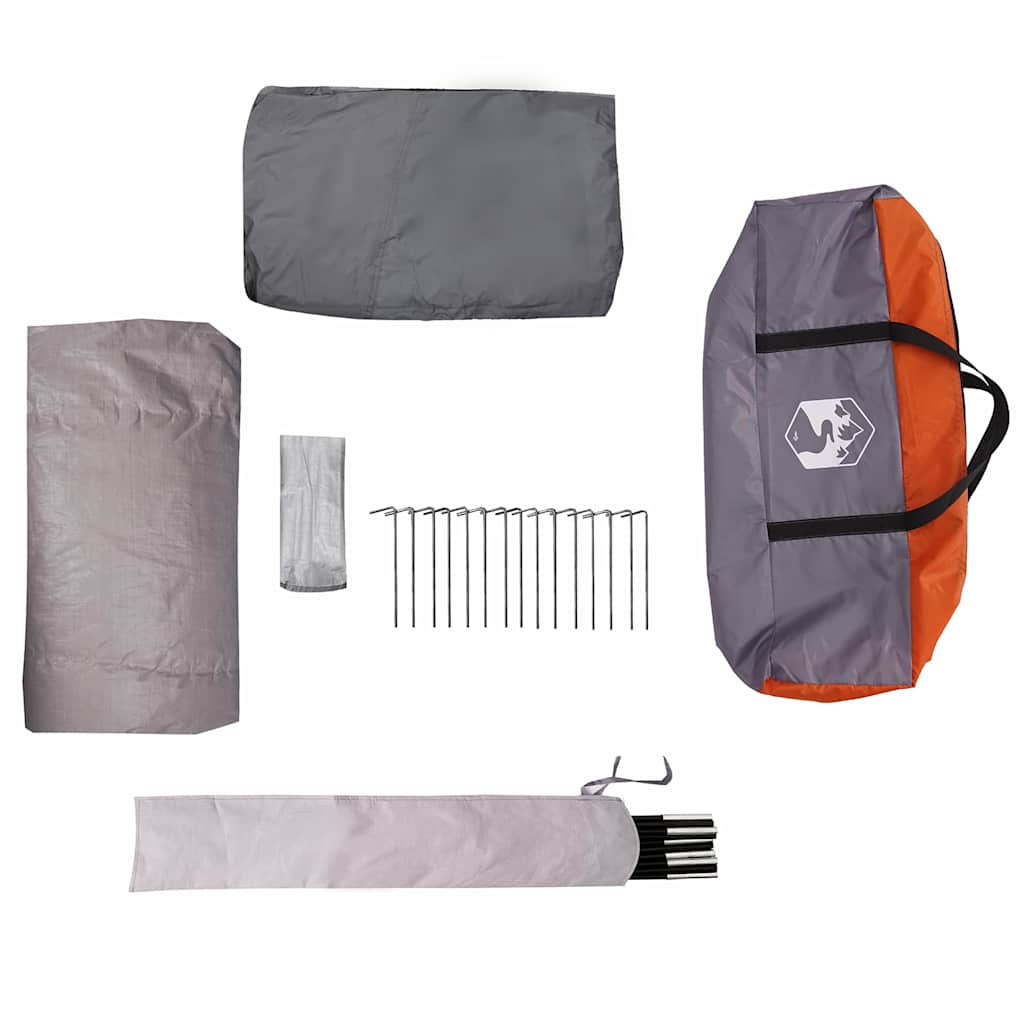 Teepee Zelt für 5 Personen Grau und Orange 545 x 450 x 295 cm