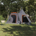 Teepee Zelt für 5 Personen Grau und Orange 545 x 450 x 295 cm