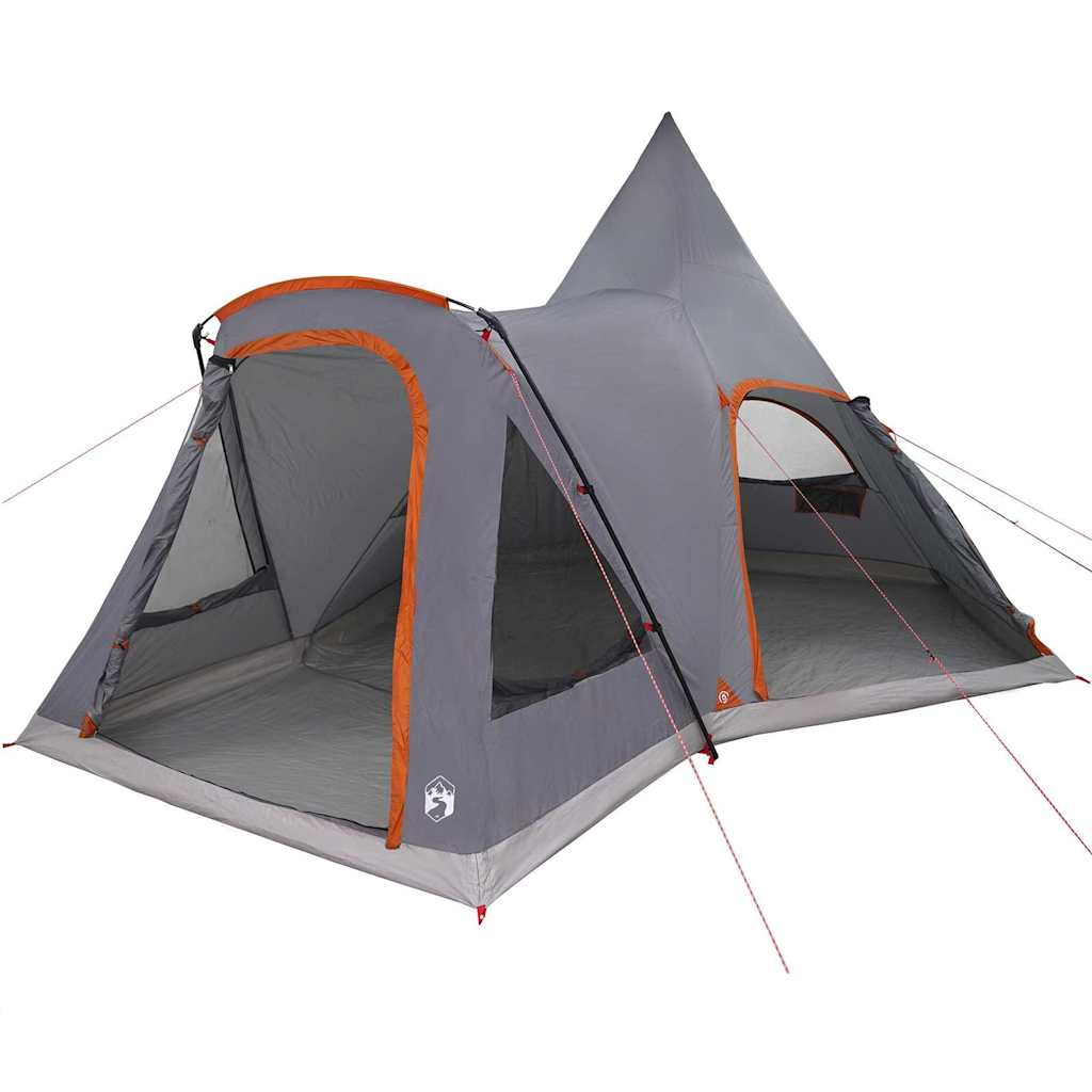 Teepee Zelt für 5 Personen Grau und Orange 545 x 450 x 295 cm