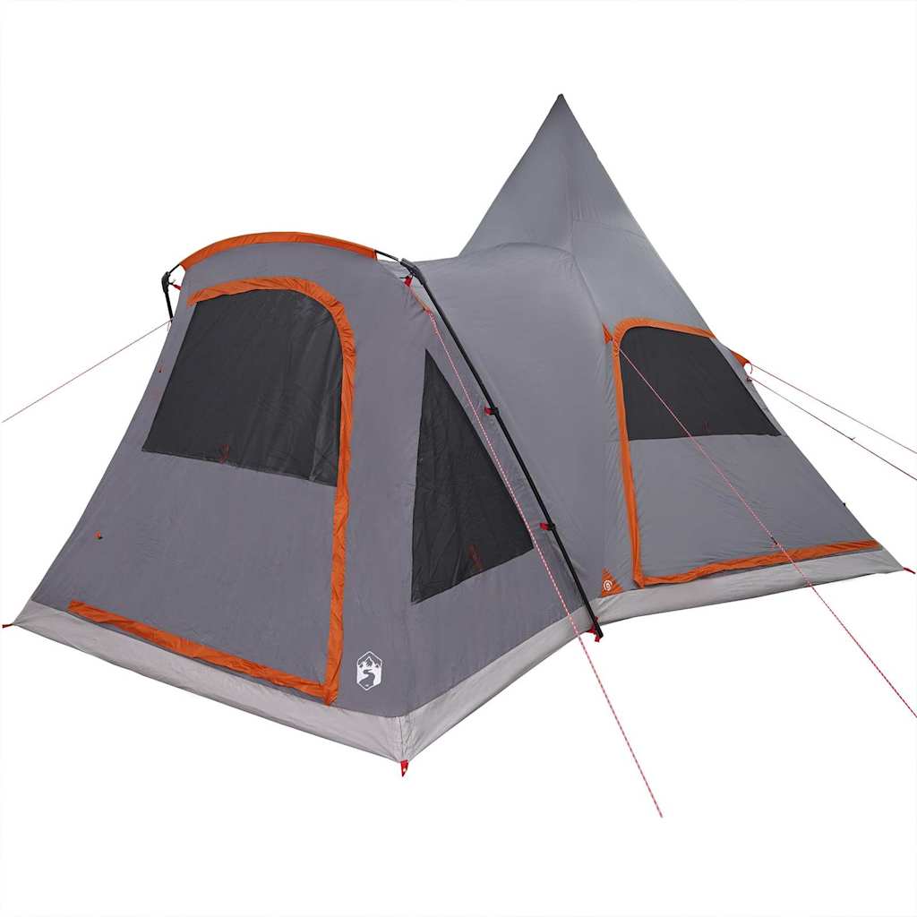 Teepee Zelt für 5 Personen Grau und Orange 545 x 450 x 295 cm