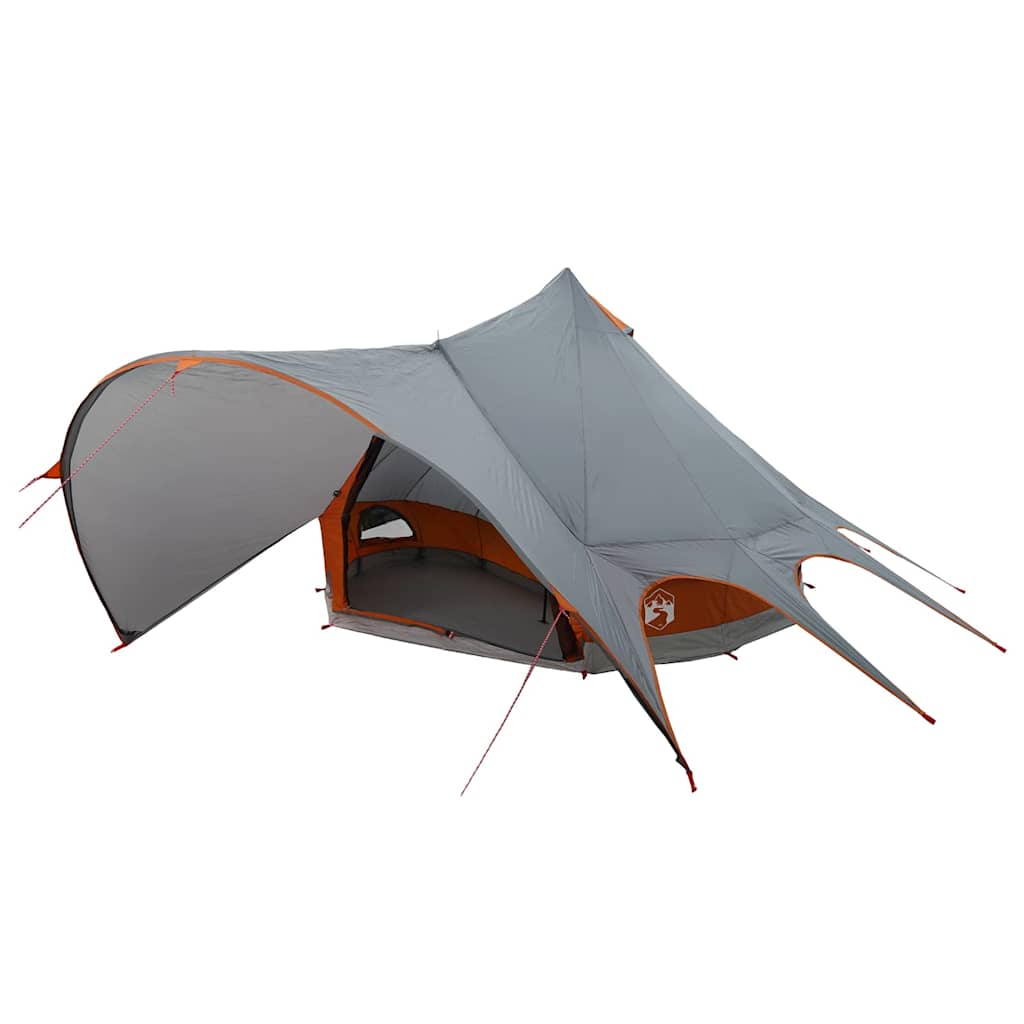 Teepee Zelt für 3 Personen Grau und Orange 600 x 600 x 347 cm