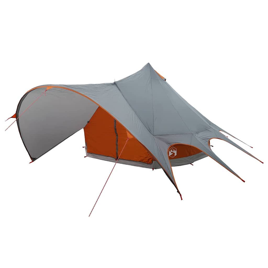 Teepee Zelt für 3 Personen Grau und Orange 600 x 600 x 347 cm