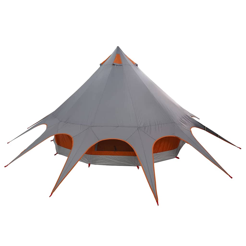 Teepee Zelt für 3 Personen Grau und Orange 600 x 600 x 347 cm