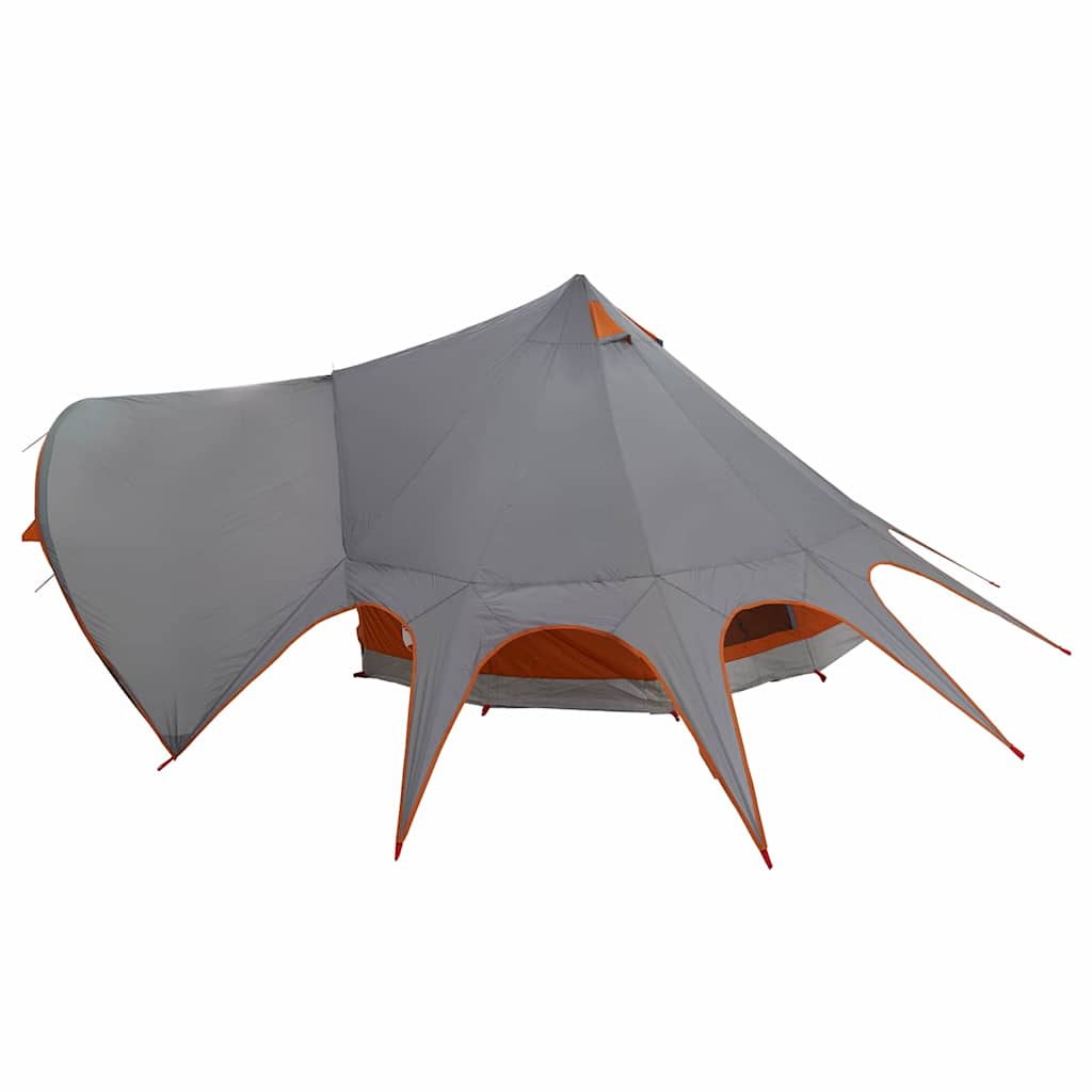 Teepee Zelt für 3 Personen Grau und Orange 600 x 600 x 347 cm