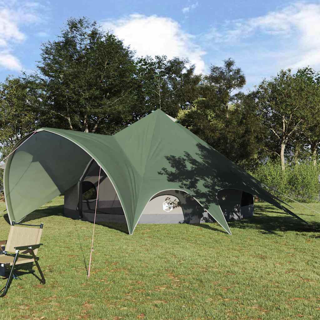 Teepee Zelt für 7 Personen Grün und Grau 600 x 600 x 347 cm