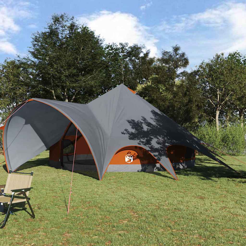 Teepee Zelt für 7 Personen Grau und Orange 600 x 600 x 347 cm