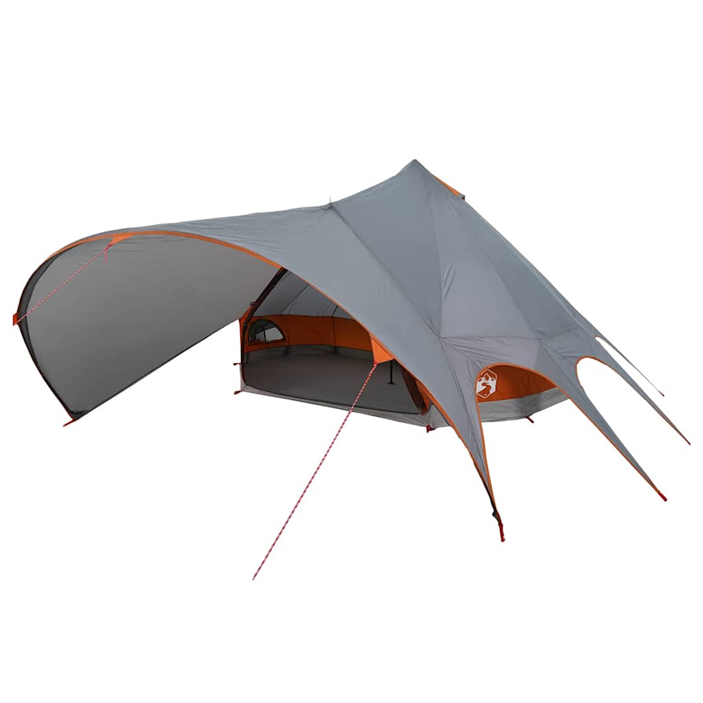 Teepee Zelt für 7 Personen Grau und Orange 600 x 600 x 347 cm