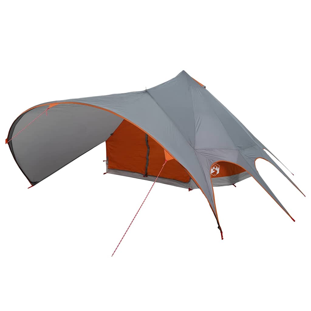 Teepee Zelt für 7 Personen Grau und Orange 600 x 600 x 347 cm
