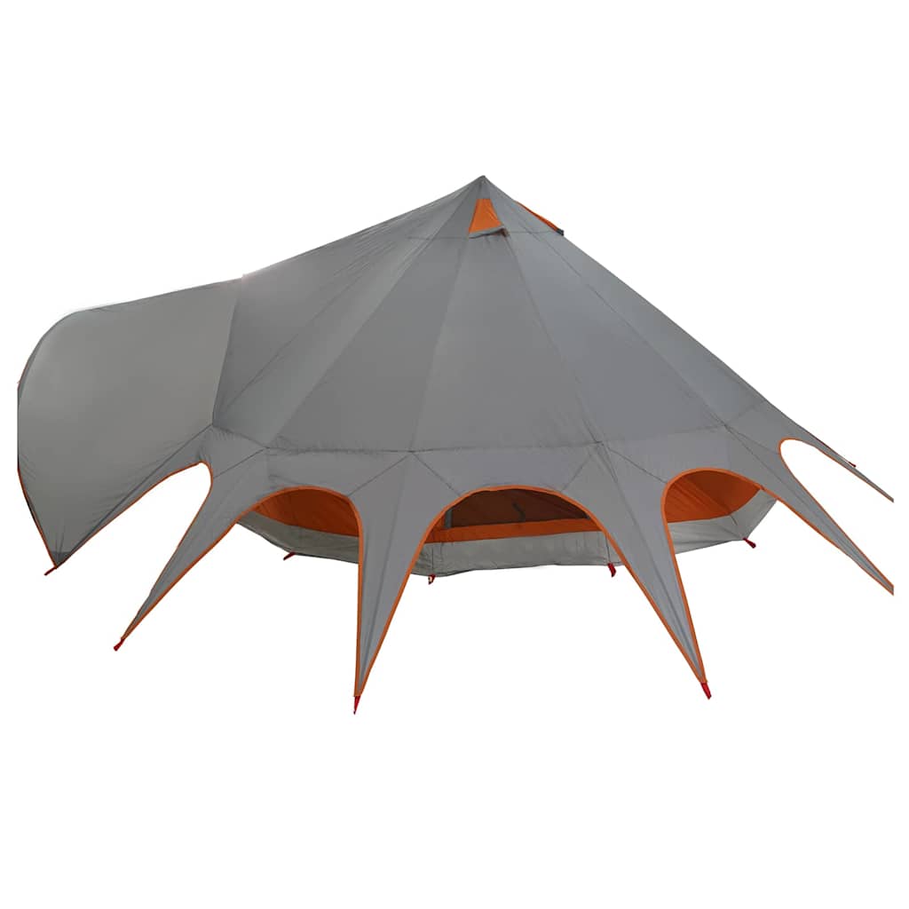 Teepee Zelt für 7 Personen Grau und Orange 600 x 600 x 347 cm