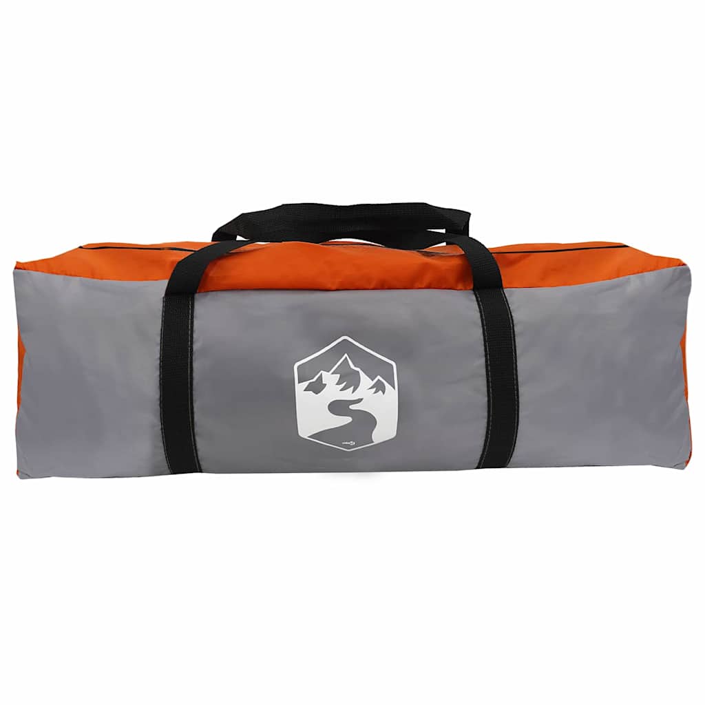 Zelt für 6 Personen mit Dach Grau und Orange 425 x 396 x 222 cm