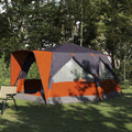 Kabinenzelt für 7 Personen Grau und Orange 400 x 350 x 212 cm