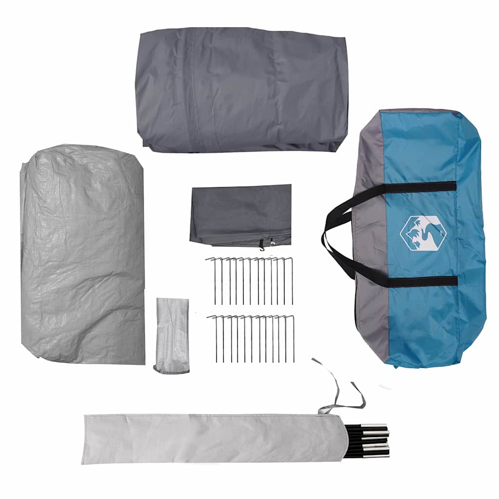 Tunnelzelt für 5 Personen Blau und Grau 805 x 405 x 211 cm