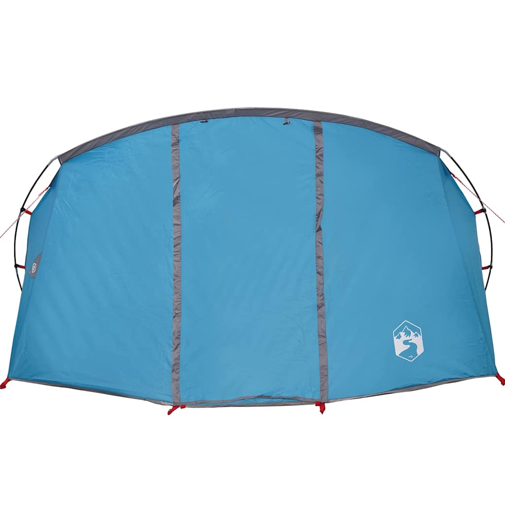Tunnelzelt 4-Personen mit Dach Blau und Grau 318 x 275 x 140 cm