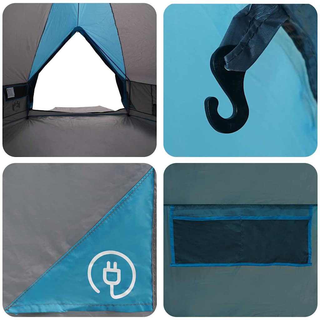 Teepee Zelt für 10 Personen Blau und Grau 567 x 470 x 242 cm