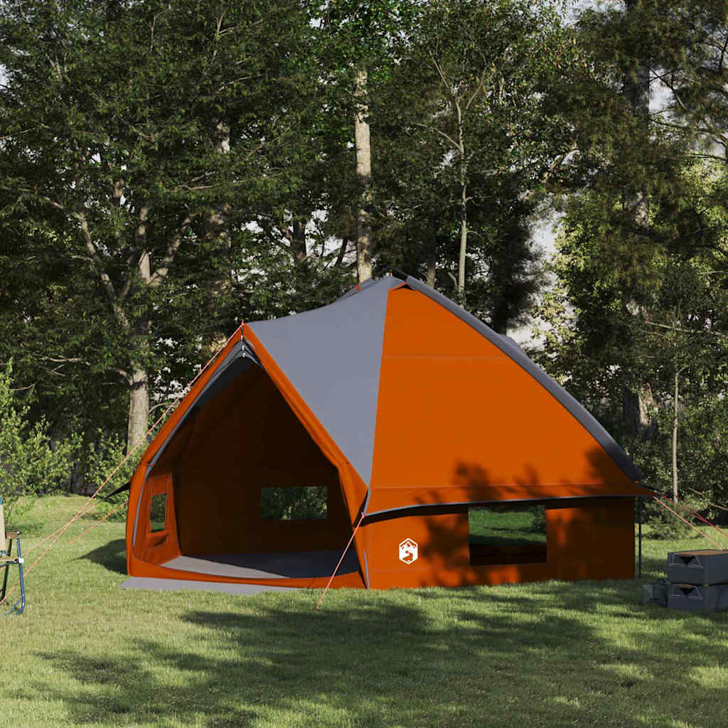 Teepee Zelt für 10 Personen Grau und Orange 567 x 470 x 242 cm