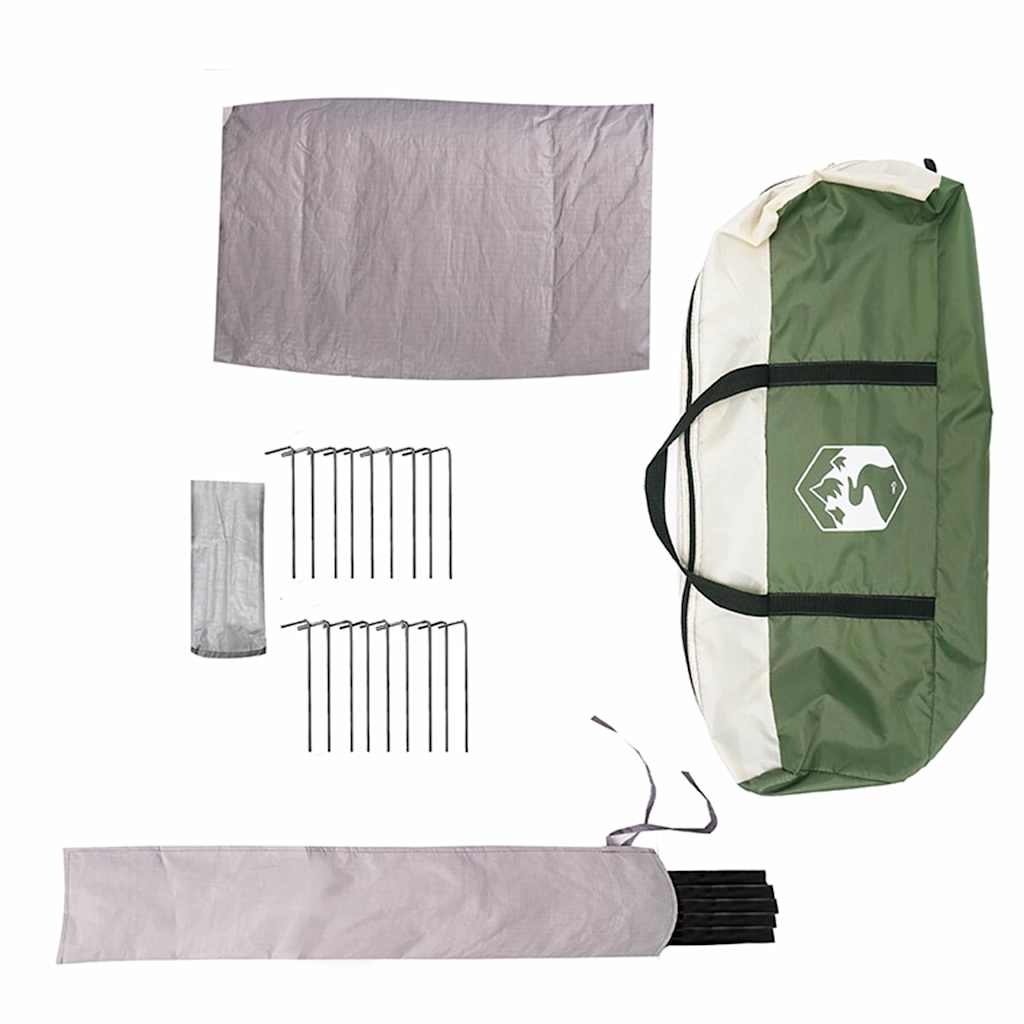 Teepee Zelt für 8 Personen Grün und Weiß 490 x 410 x 210 cm