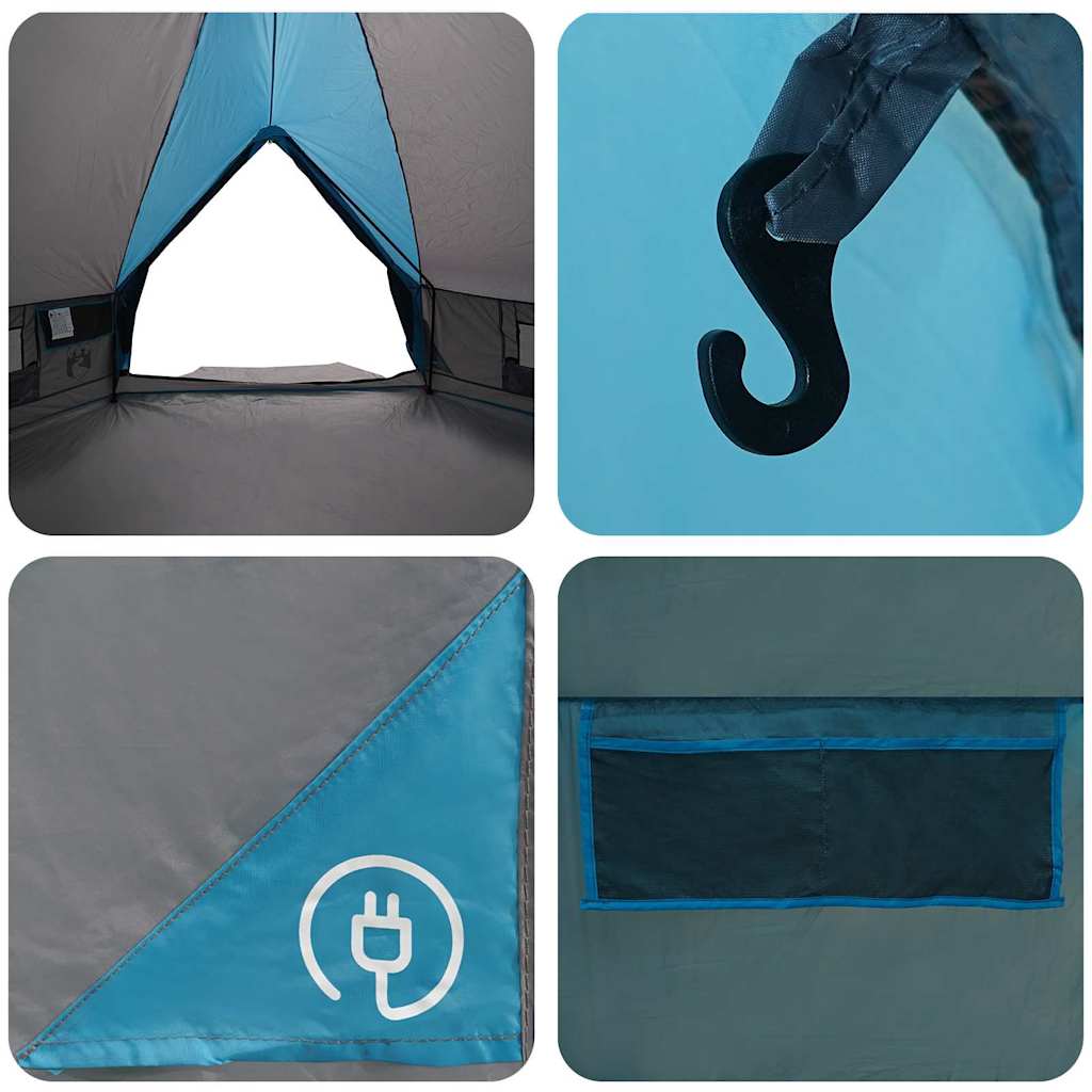 Teepee Zelt für 8 Personen Blau und Grau 490 x 410 x 210 cm