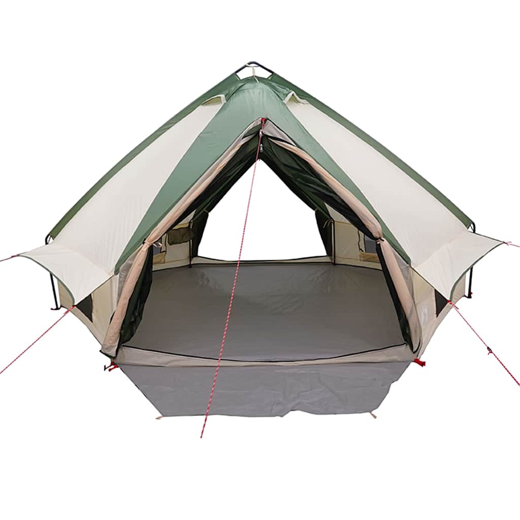 Teepee Zelt für 6 Personen Grün und Weiß 431 x 366 x 185 cm
