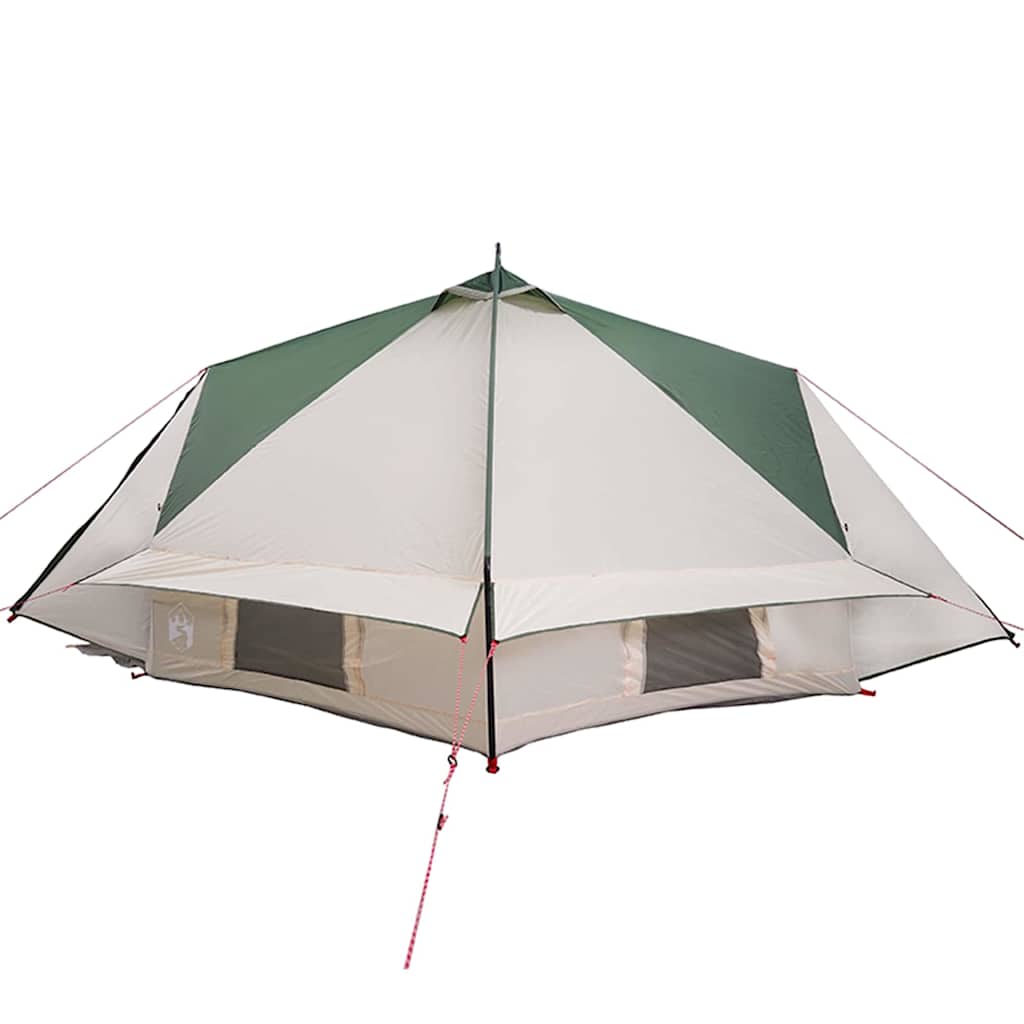 Teepee Zelt für 6 Personen Grün und Weiß 431 x 366 x 185 cm