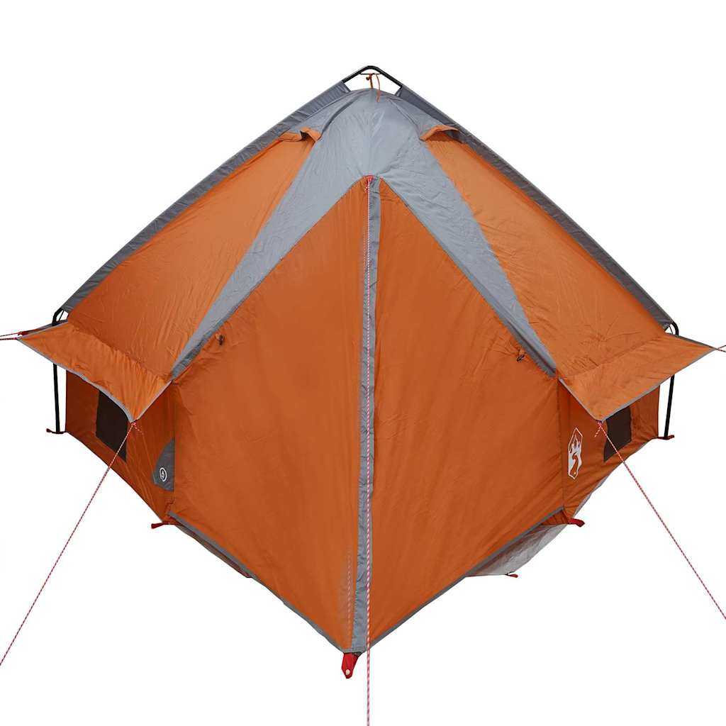 Teepee Zelt für 4 Personen Grau und Orange 388 x 320 x 169 cm