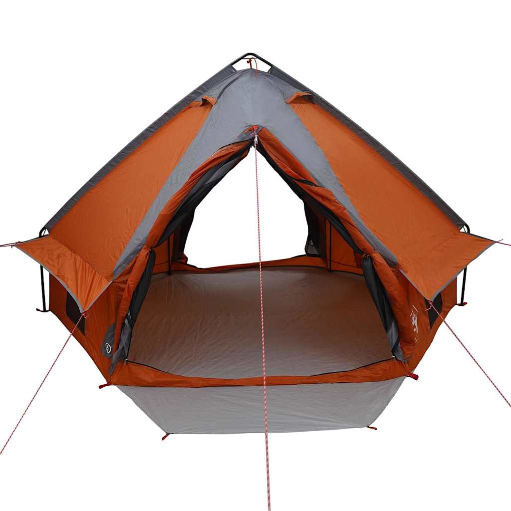 Teepee Zelt für 4 Personen Grau und Orange 388 x 320 x 169 cm