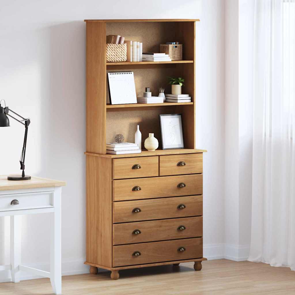 Hutch ASKIM Honigwachs 91 x 40 x 200,5 cm Massives Kiefernholz