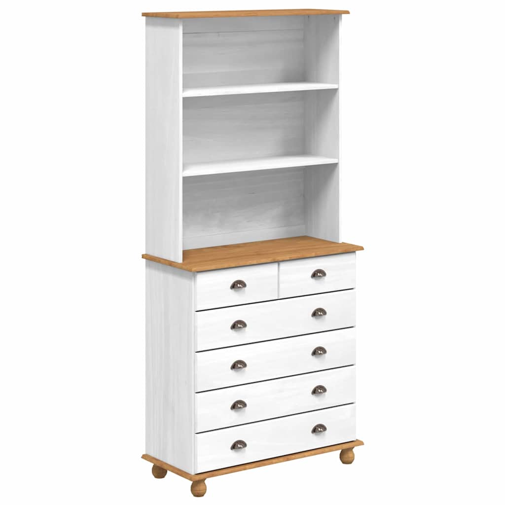 Hutch ASKIM Weiß 91 x 40 x 200,5 cm Massives Kiefernholz
