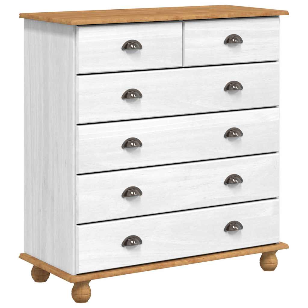 Hutch ASKIM Weiß 91 x 40 x 200,5 cm Massives Kiefernholz