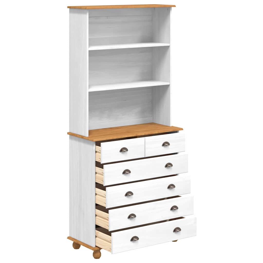 Hutch ASKIM Weiß 91 x 40 x 200,5 cm Massives Kiefernholz
