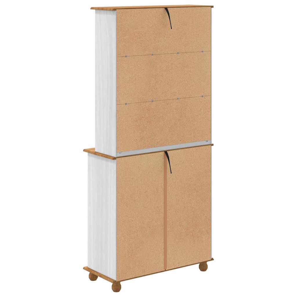 Hutch ASKIM Weiß 91 x 40 x 200,5 cm Massives Kiefernholz