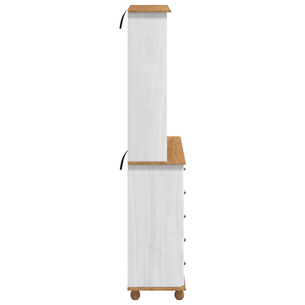 Hutch ASKIM Weiß 91 x 40 x 200,5 cm Massives Kiefernholz