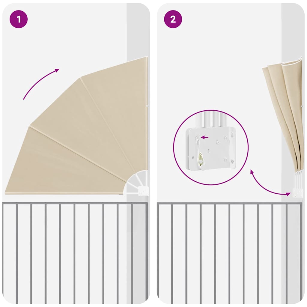 Balkon Sichtschutz 140 x 140 cm Polyester Beige