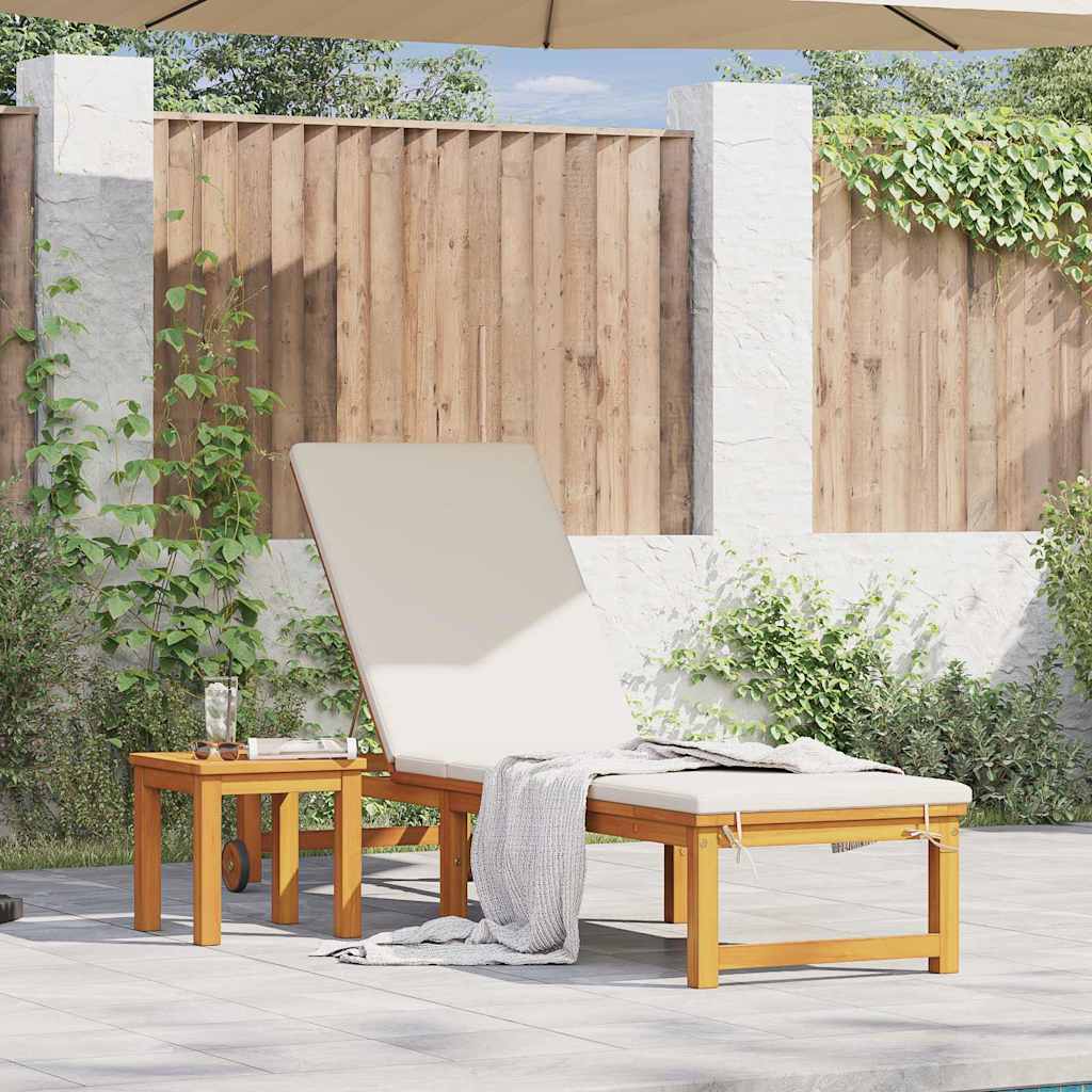 Sonnenliege 2 pcs Braun Massivholz Akazie