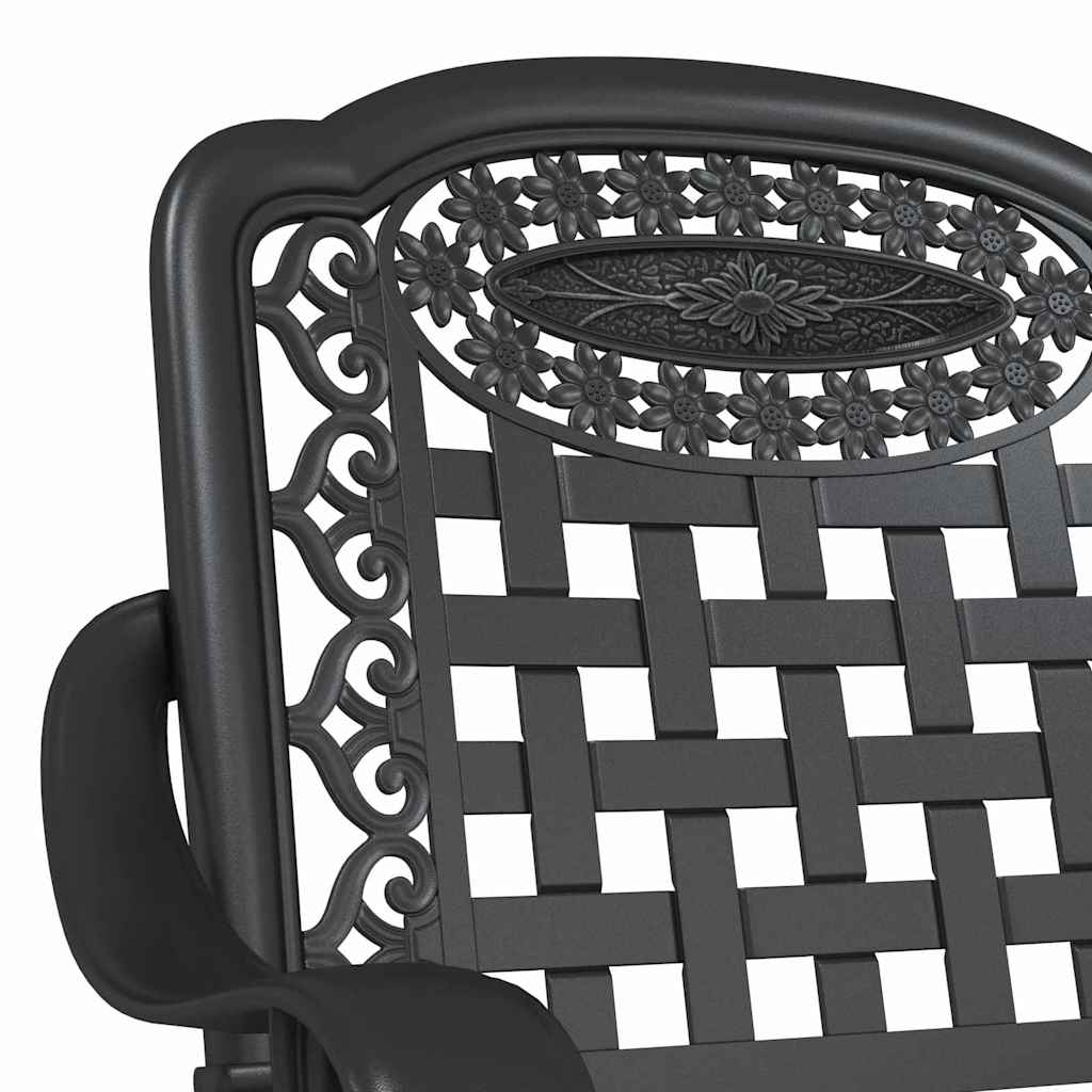 Gartentisch Set 3 pcs Schwarz Gussaluminium