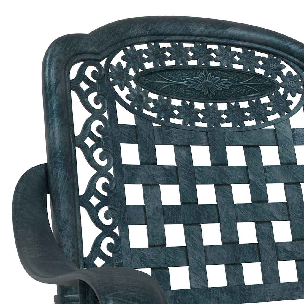Gartentisch Set 3 pcs Grün Gussaluminium