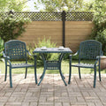 Gartentisch Set 3 pcs Grün Gussaluminium