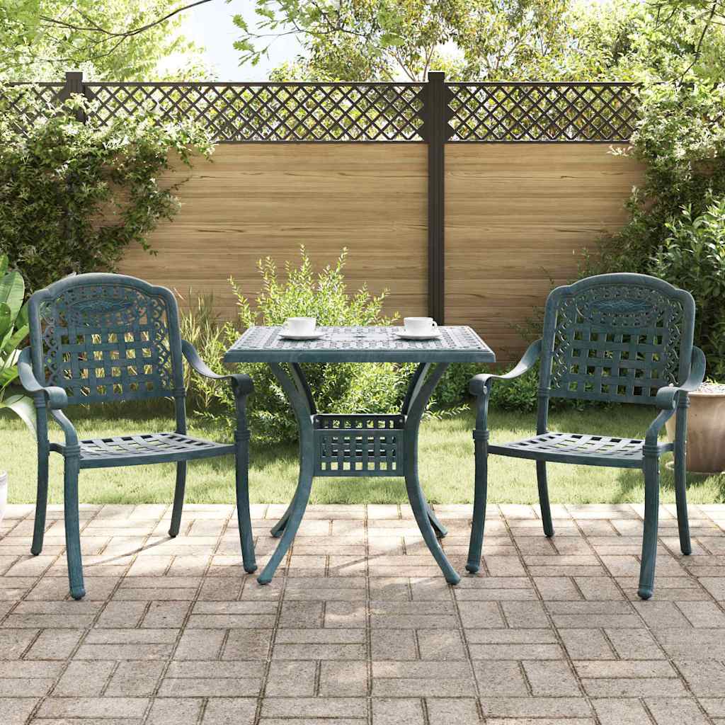 Gartentisch Set 3 pcs Grün Gussaluminium