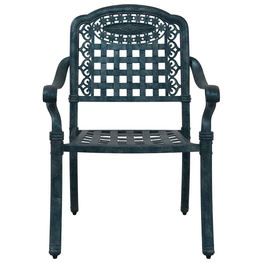 Gartentisch Set 3 pcs Grün Gussaluminium
